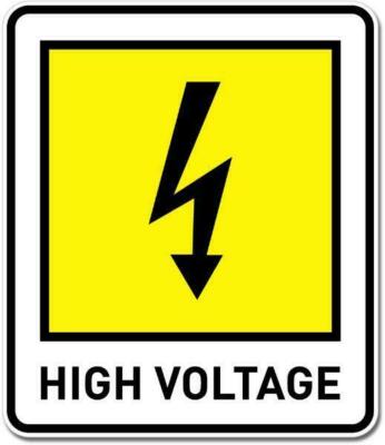 High Voltage Warning Caution Vinyl Sticker Decal for wall, window, business,car
