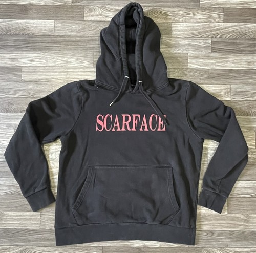 Scar Face Al Pacino Hoodie Sweatshirt Men’s XL Black Pockets Double Sided - Picture 2 of 7