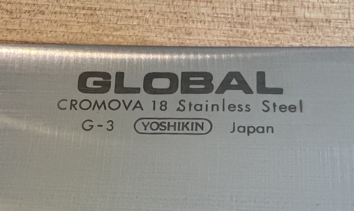 GLOBAL CROMOVA 18 STAINLESS STEEL PROFESSIONAL KNIVES MADE