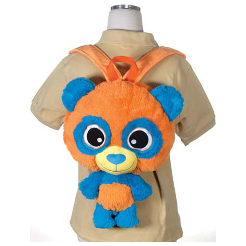 Backpack 17" Plush Big Head Panda Happy Kritters Orange NEW