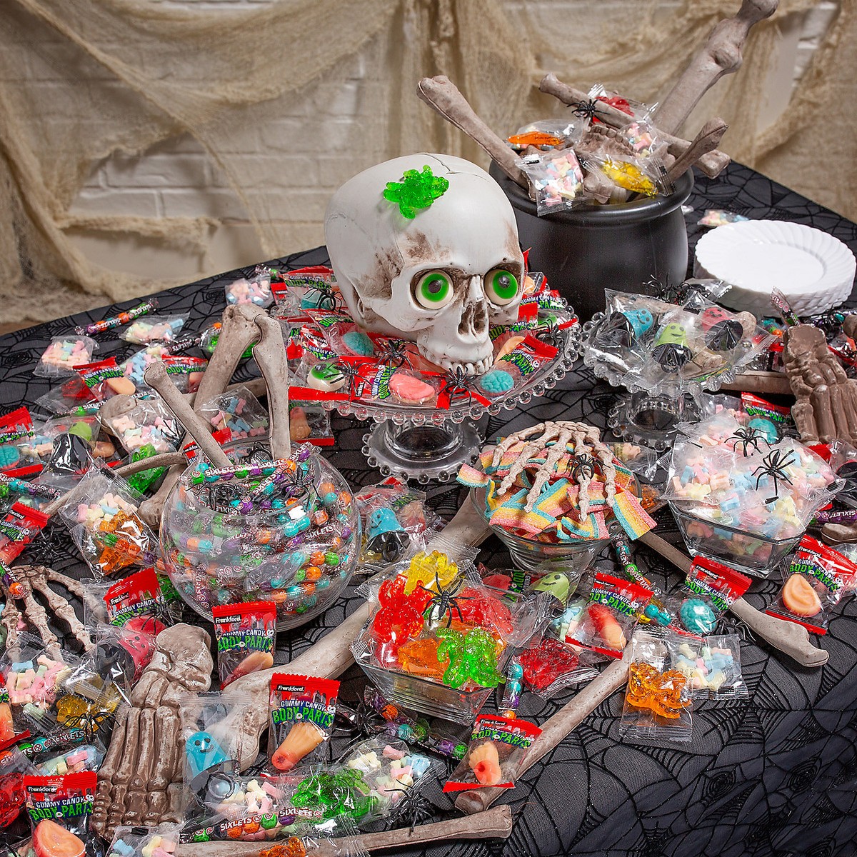 Fun Express Bag of Bones Rainbow Halloween Candy Buffet Bulk 2031 