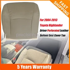 2004-2013 For Toyota Highlander Driver Bottom Perforated Leather Seat Cover Tan