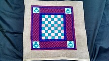 Finished Needlepoint Geometric Design 12 1/4" x 13"