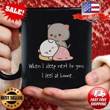 Sleeping Peach and Goma, Mochi Peach Cat Mugs, Bubu and Dudu Mug, Cat Lover Gift