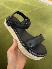 Tory Burch Espadrille Sport Sandal  Black  Retail 350