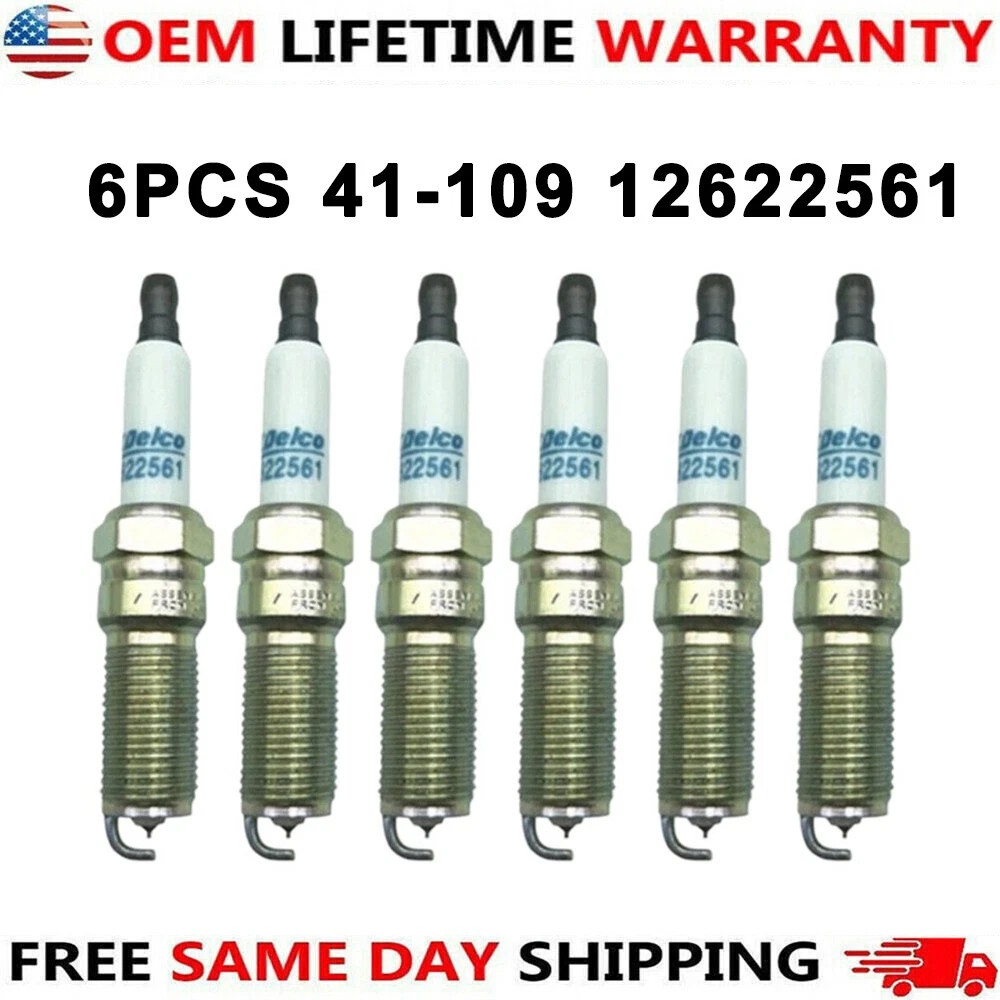 6X OEM 12622561 IRIDIUM SPARK PLUGS 41-109 For Buick Cadillac Chevy 3.0L 3.6L