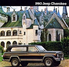 1980 Jeep Cherokee Classic Suv Castle Background Vintage Auto Photo Reprint