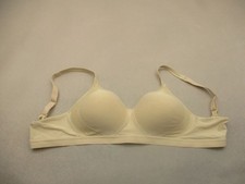 Hanes Size L Womens Beige Lined Wireless Back Closure Bralette Bra 11B