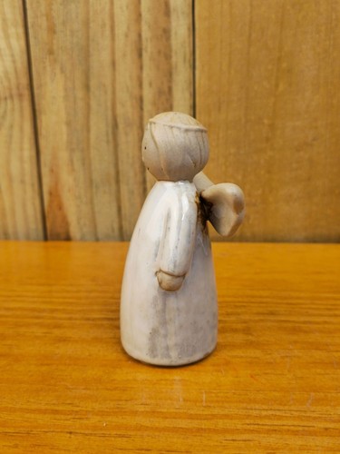 Vintage Glazed Pottery Rustic Angel Figurine - Picture 6 of 11