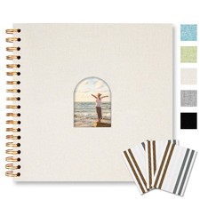 10X10 Inch DIY Scrapbook Album Linen Arch Window Photo Album 40 Blank Pages S...