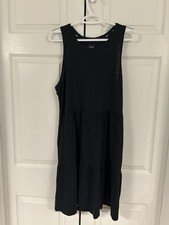NWOT GAP Black Tank Midi Tiered Dress Women’s Size M Minimalist Comfy Beach