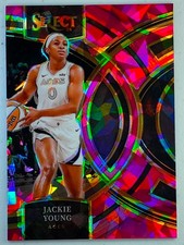 Jackie Young 2024 WNBA Select Premier Pink Cracked Ice Prizms Holo Card #180