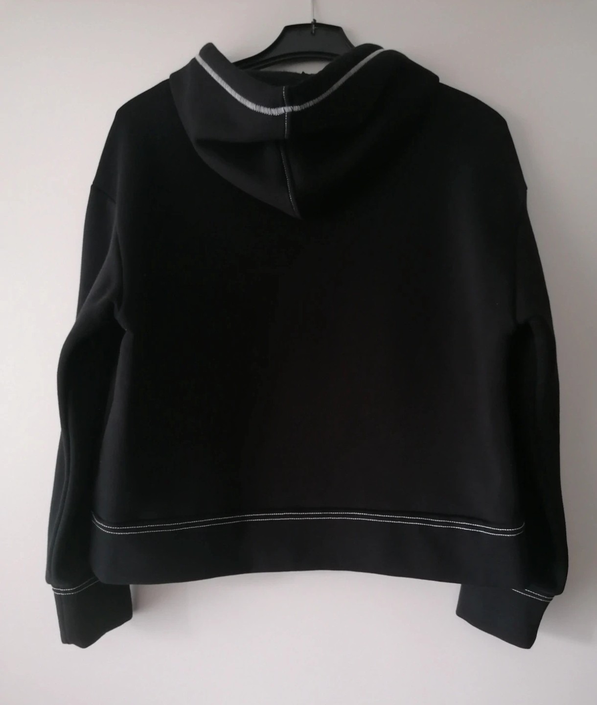 C&A Clockhouse Damen Hoodie Kapuzenpullover Schwarz Kontrastnaht Gr. L Boxy image 7