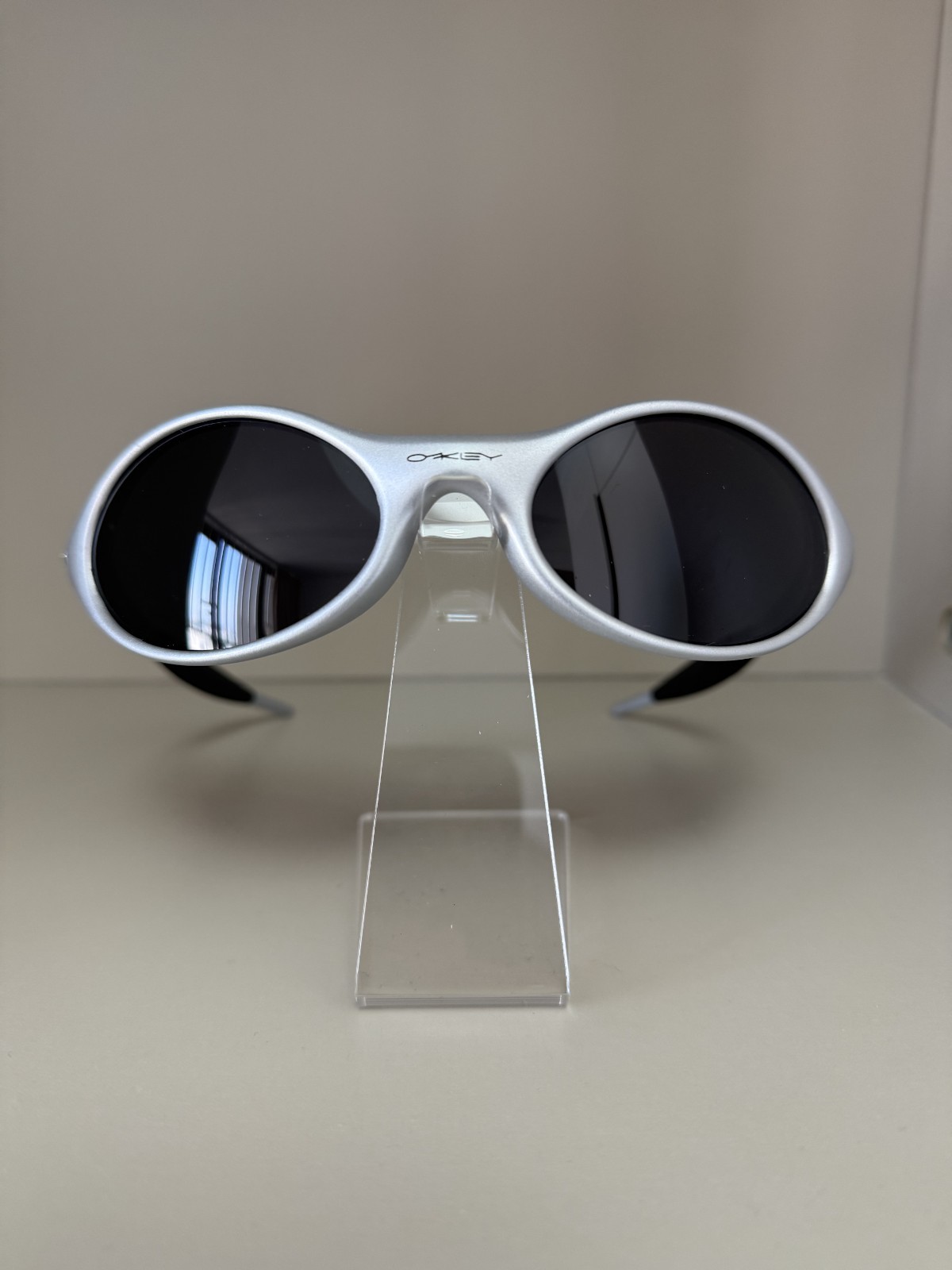 Oakley Eye Jacket Polarized Sunglasses Sliver Frame Black Le