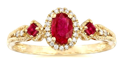 0.50 Karat Natürlicher Diamant 14K Gelbgold Saphir Cluster Ring