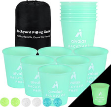 Yard Pong Outdoor Games Glow Set in Dark for Adults,Family and Kids,Giant Yard P
