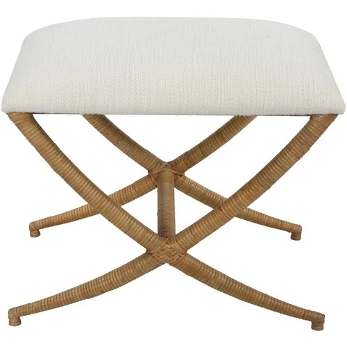 Uttermost 23751 Expedition Natural Rattan and White Bench - Picture 1 of 5