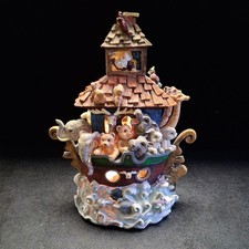 Noah's Ark Illuminated Light Ceramic Decor Tested Multicolor Detailed LOOK