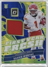 2024 Panini Donruss Optic First Year Fresh Blue Hyper Prizm Xavier Worthy go9