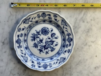 Meissen Blue Onion Zwiebelmuster Bread Plate 7.5''German Porcelain Crossed Swords