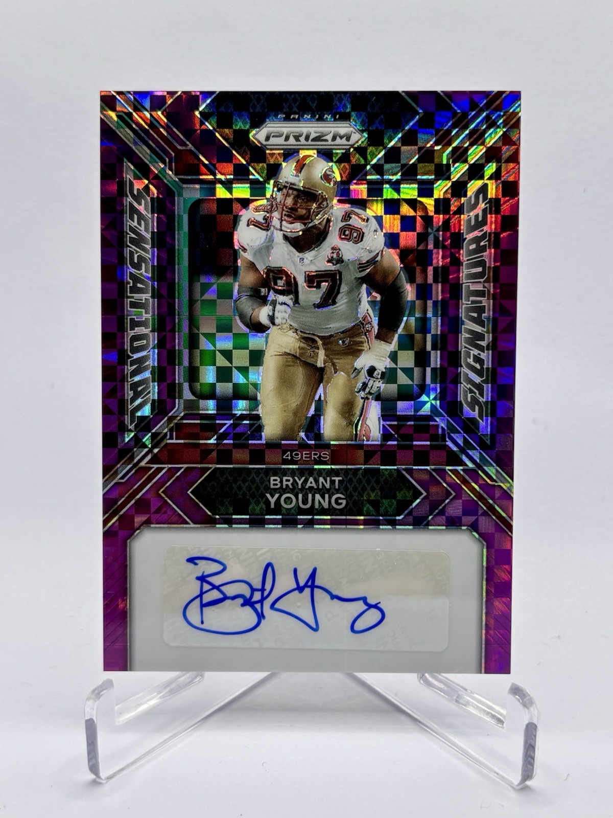 2023 Panini Prizm Bryant Young Sensational Signatures Auto Purple Power /49