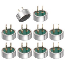 Cylindrical Electret Condenser Mic Inserts with Pins 6 2.7mm Pack of 10 Silver