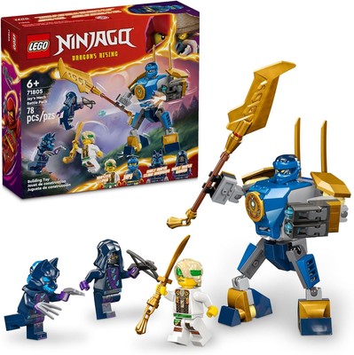 LEGO NINJAGO Jay s Mech Battle Pack Adventure Toy Set for Kids, Multicolor 