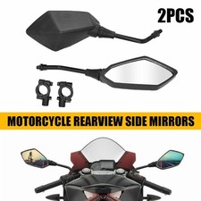 Black Universal 10MM Motorcycle Mirrors Bike/Motorbike Rear View/Side Pair Set