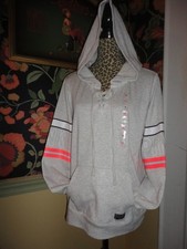 VICTORIA'S SECRET PINK M GRAY REFLECTIVE LOGO PULLOVER SWEATSHIRT RARE GIFT NWT