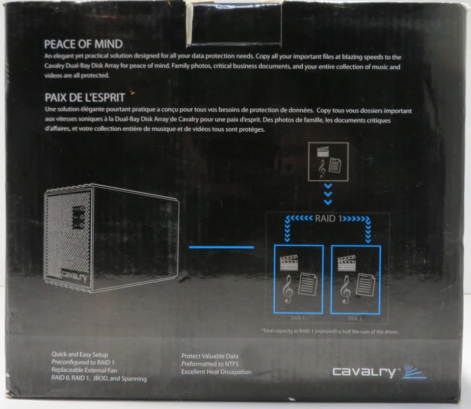 Cavalry Storage CADA0003SA4 USB/eSATA 2-Bay RAID Personal Disk Array - Image 4 of 4