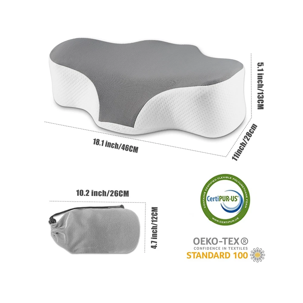 Travel Pillow for Sleeping,Cervical Neck Support Pillow for Neck Pain Relief,...
