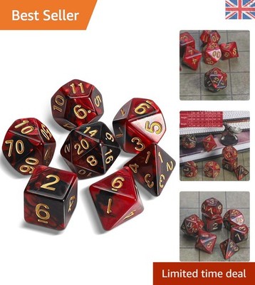 Elegantes 7-teiliges Acryl Würfel Set - D20, D12, D10, D8, D6, D4 für Tischspiele