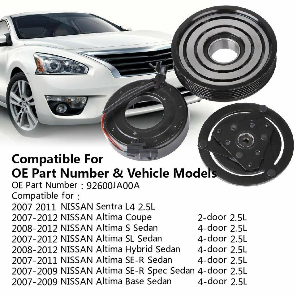 Комплект муфты компрессора кондиционера для Nissan Sentra 4CYL 2007 2008 2009 2010 2011 2012 - Изображение 4 из 4