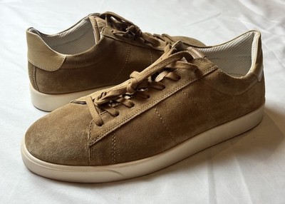Ecco Street Lite Lace Up Fashion Sneaker Tan Beige Suede Shoes Mens EU 46 US 12