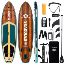 11' Inflatable Stand Up Paddle Board   Extra Wide SUP for Adults  Kids of Al...