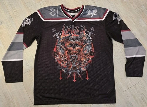 Slayer Show No Mercy 81 Hockey Jersey Medium T-Shirt New XL Extra large Thrash