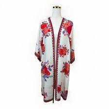      Flying Tomato Bohemian Beach Kimono Cover-Up   Floral Duster  Women  s M/L