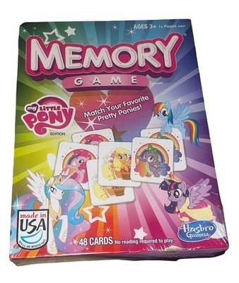 My Little Pony Edition Memory Game, 48 Cards, Hasbro Gaming, 2013, Matching, New