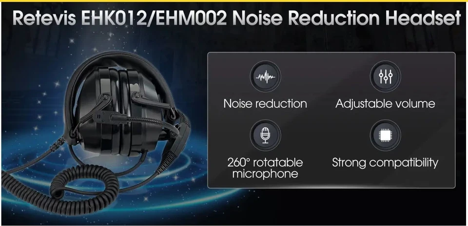 NEW! Sealed RETEVIS EHK012 Foldable Radio Headset (1-pack) - Image 2 of 4