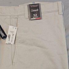 Roundtree Yorke Size 52 Classic Fit Shorts Stone 9" inseam Flat NWT L897