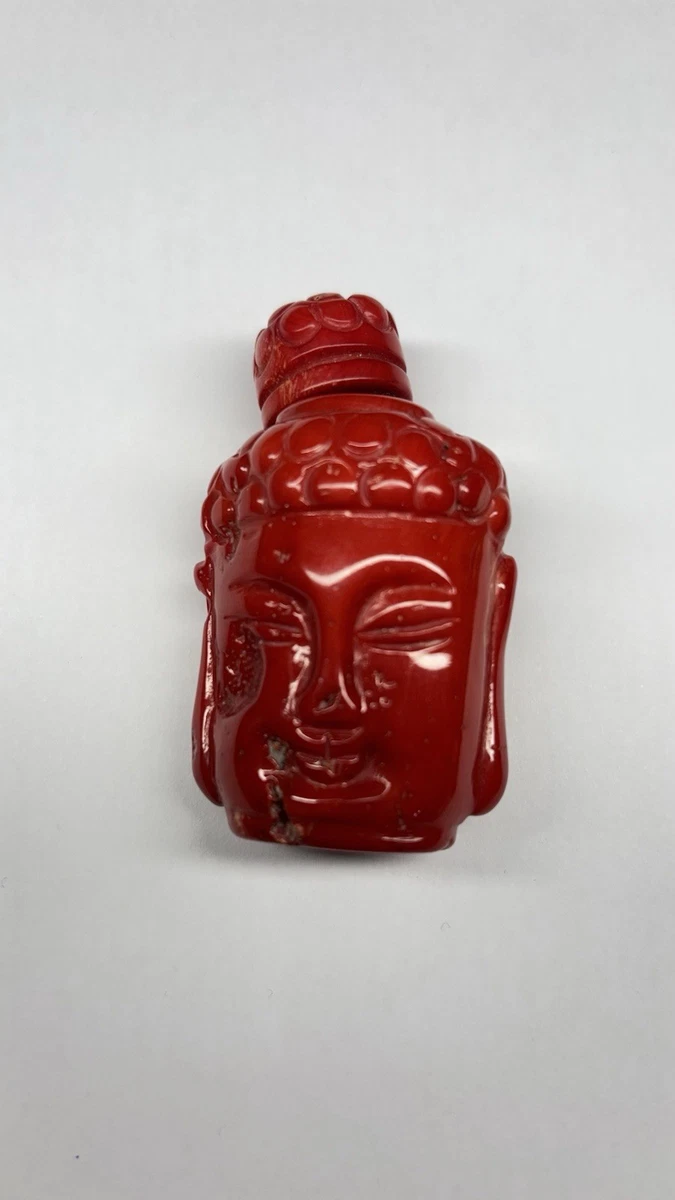 红色珊瑚中国鼻烟古董瓶| eBay