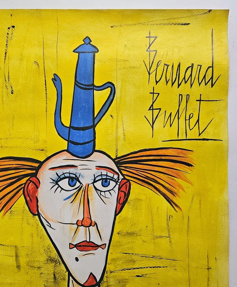 Pintura vintage firmada por Bernard Buffet arte moderno expresionista francés Foto 3 de 4