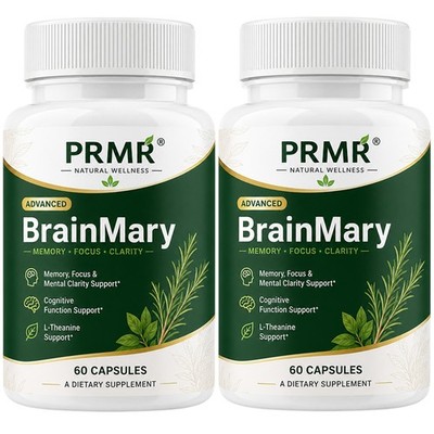 (2 pack) Brain Mary Mind Memory Cognitive Advanced Support BrainMary - 120 cpunt
