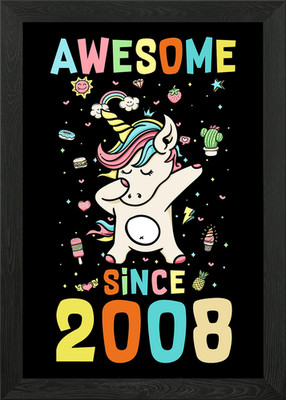 Awesome Since 2008 Gerahmtes Wandbild Poster Leinwanddruck Bild