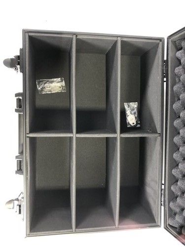 Aluminium Hartschalenkoffer schwarz Verriegelungen gepolsterte Teiler Aufbewahrung Werkzeug Ausrüstung - Bild 3 von 5