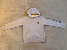 Carhartt Fleece Pullover Hoodie Sweater Youth Kids Size Small Gray