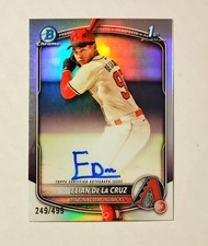 Elian De La Cruz 2025 1st Bowman Chrome AUTO REFRACTOR 249/499 CPA-ED Raw RC U6