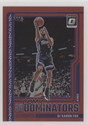 2023 Panini Donruss Optic Elite Dominators Red Prizm 45/99 De'Aaron Fox #21 0wp8