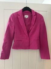 Hobbs Invitation Pink Blazer Size 8 Cropped Occasion Jacket Wedding Guest Races