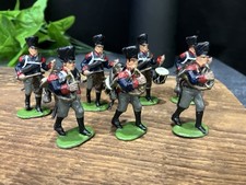 Vintage WW2 Lead Soldiers. Set Of 7 Marching Band drums and horns. Rare